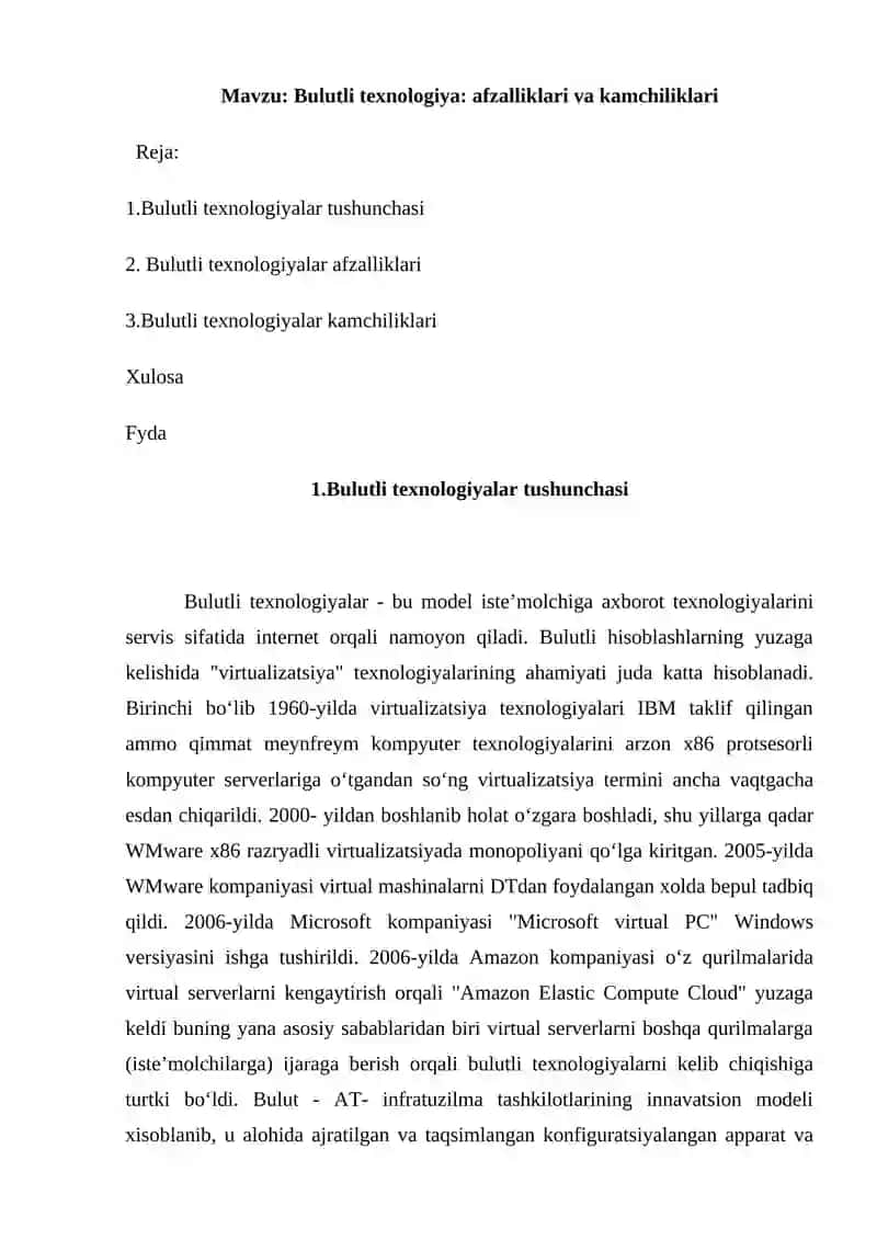 Bulutli texnologiya: afzalliklari va kamchiliklari 2