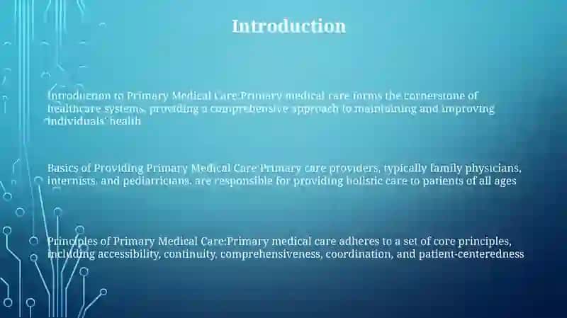 Basics Of Providing Primary Medical Care 2