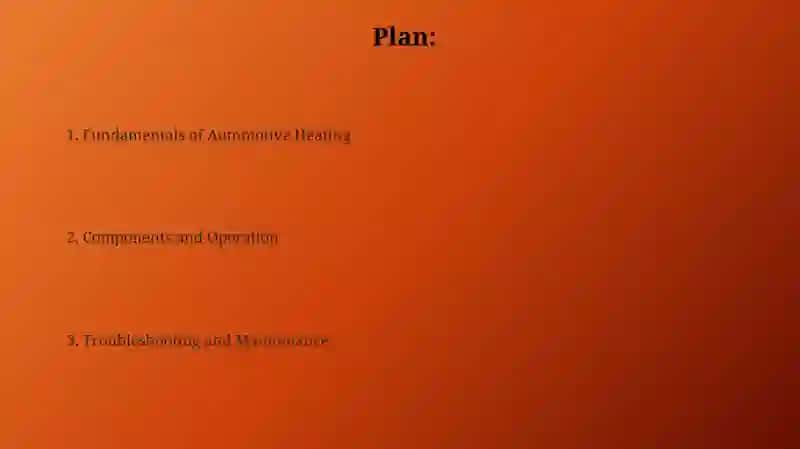 Car heating system fundamentals 2
