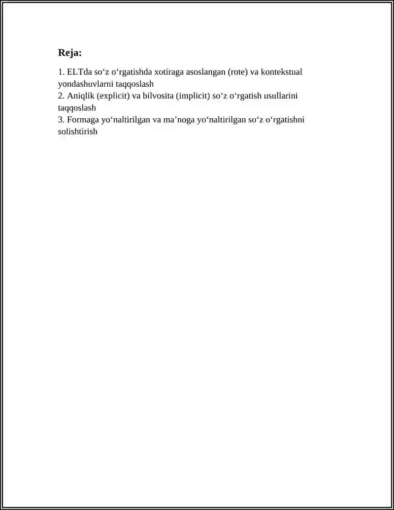 COMPARING VOCABULARY TEACHING METHODS IN ELT 2