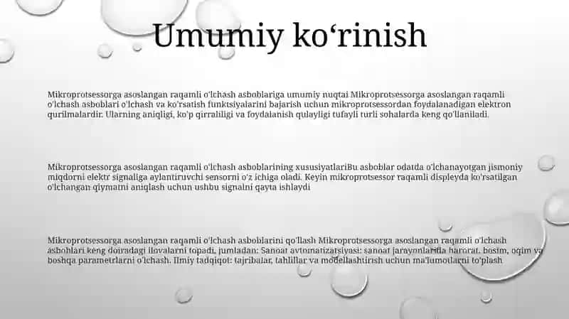 Mikroprosesorlar Bilan Boshqariladigon Raqamli O‘Lchash Asboblari 2