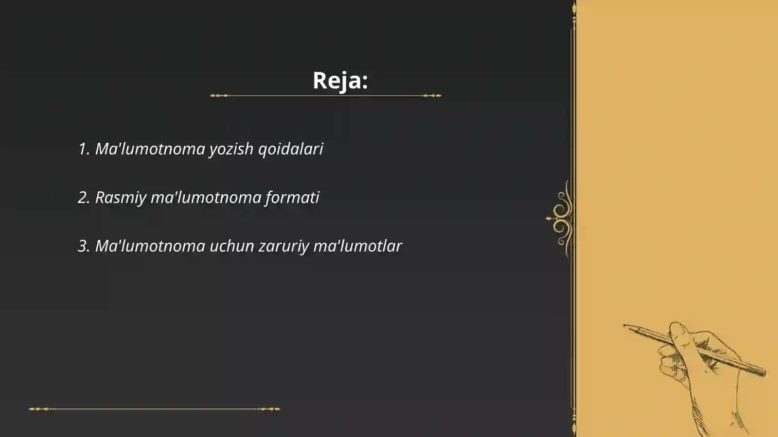 Ma'lumotnoma yozish qoidalari 2