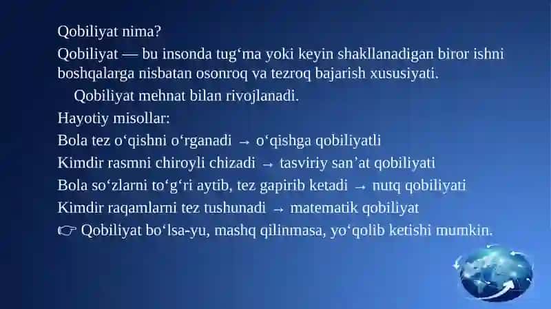 Qobilyat va iqtidor 2
