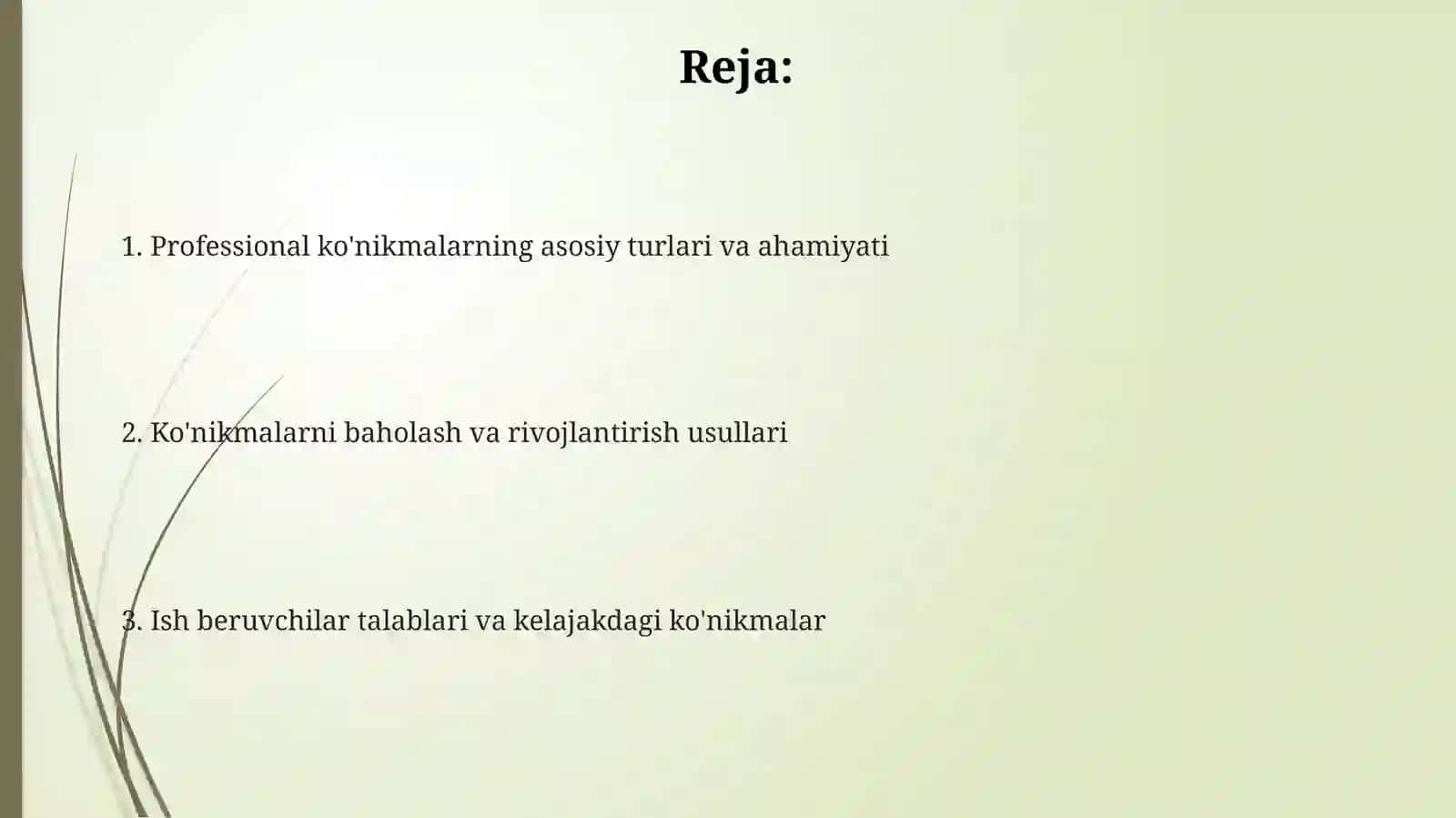 Kasbiy qobiliyatlar haqida 2