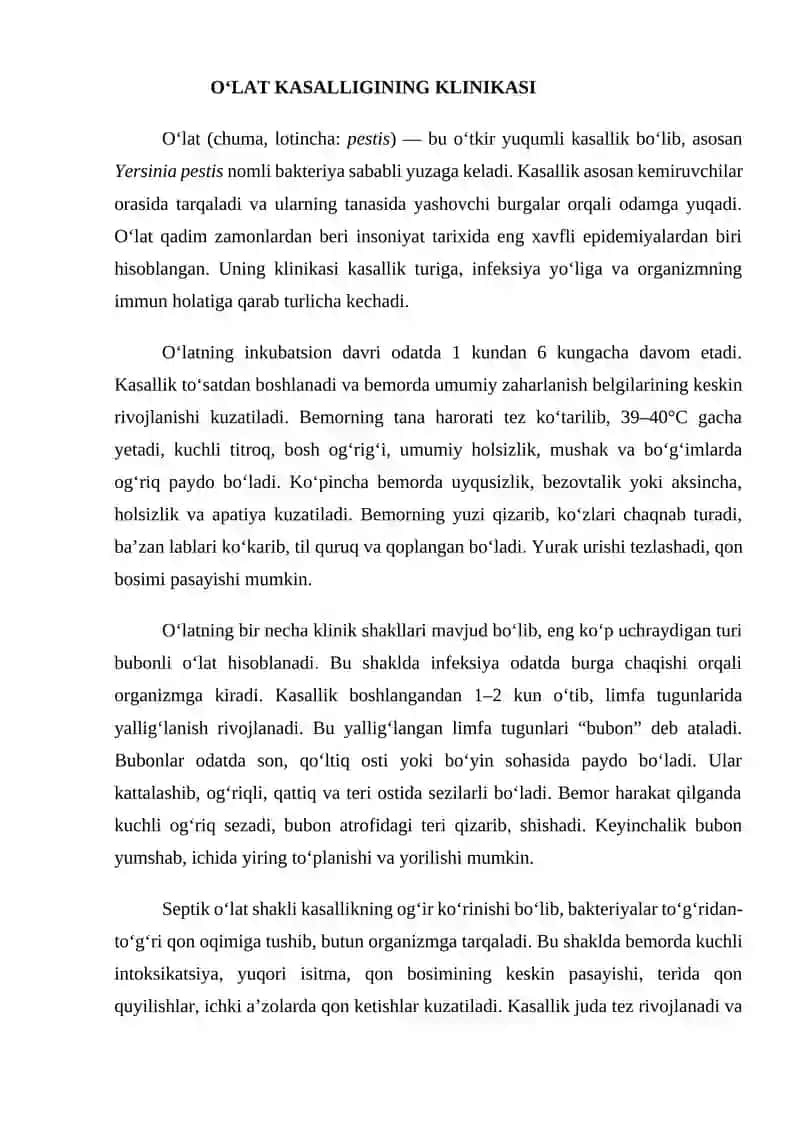 O’LAT KASALLIGINI KLINIKASI 2