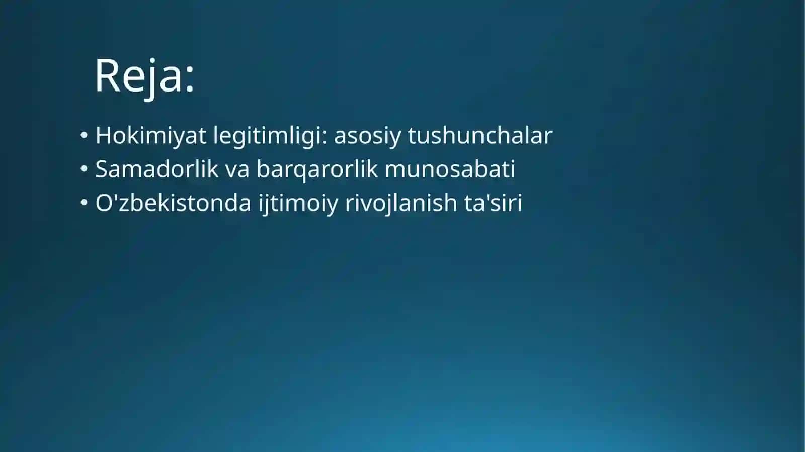 Hokimiyat legitimligi va samadorligi 2
