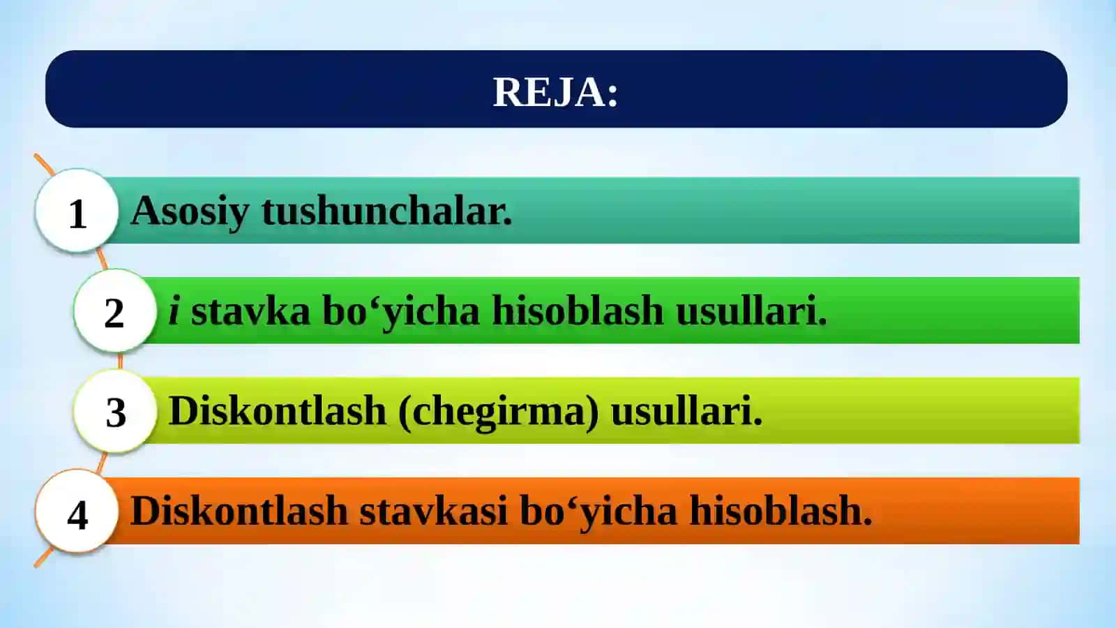 Moliya matematikasining asosiy tushunchalari va formulalari 2