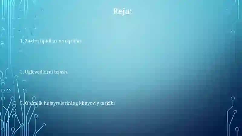 Oʻsimlik hujayrasining kimyoviy tarkibi va zaxira moddalari 2