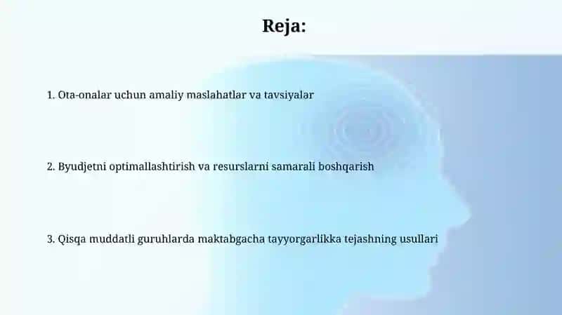 Qisqa muddatli guruhlarda maktabga tayyorlashni tejalashtirish 2