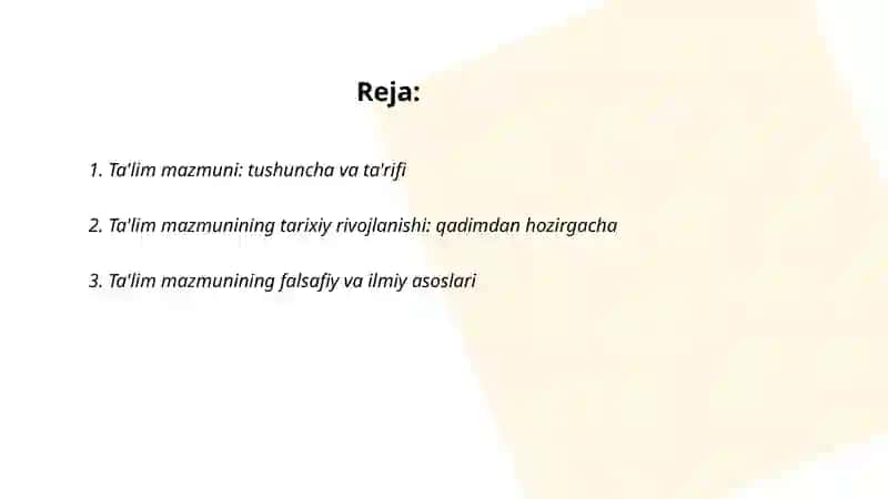 Ta'lim Mazmunining Belgilanishi va Uning Tarixiy Xarakterlari 2