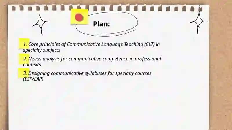 Communicative Language Teaching in Specialty Subjects 2