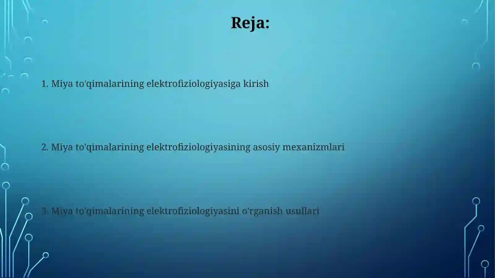 Bez to'qimasining elektrofiziologiyasi 2
