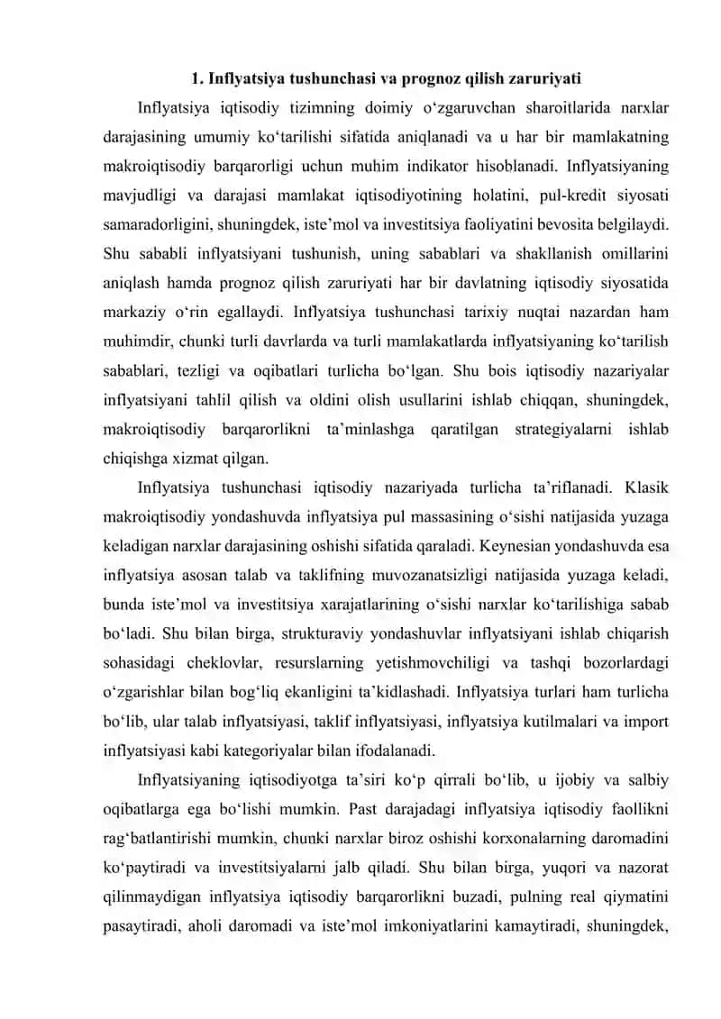 Inflyatsiya prognozi modellari 2