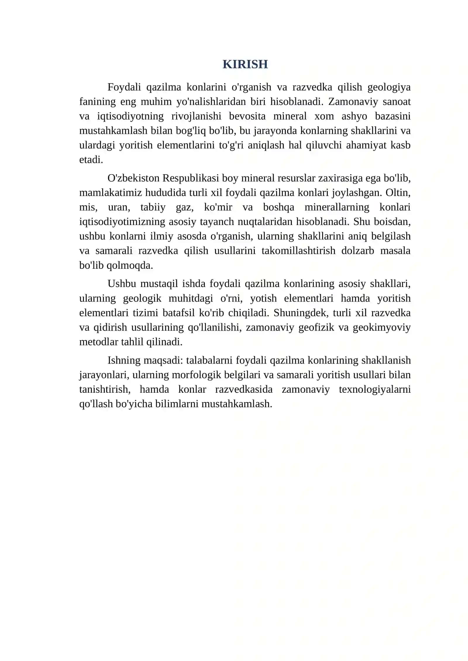 FOYDALI QAZILMA KONLARINING SHAKLLARI VA YORITISH ELEMENTLARI 2