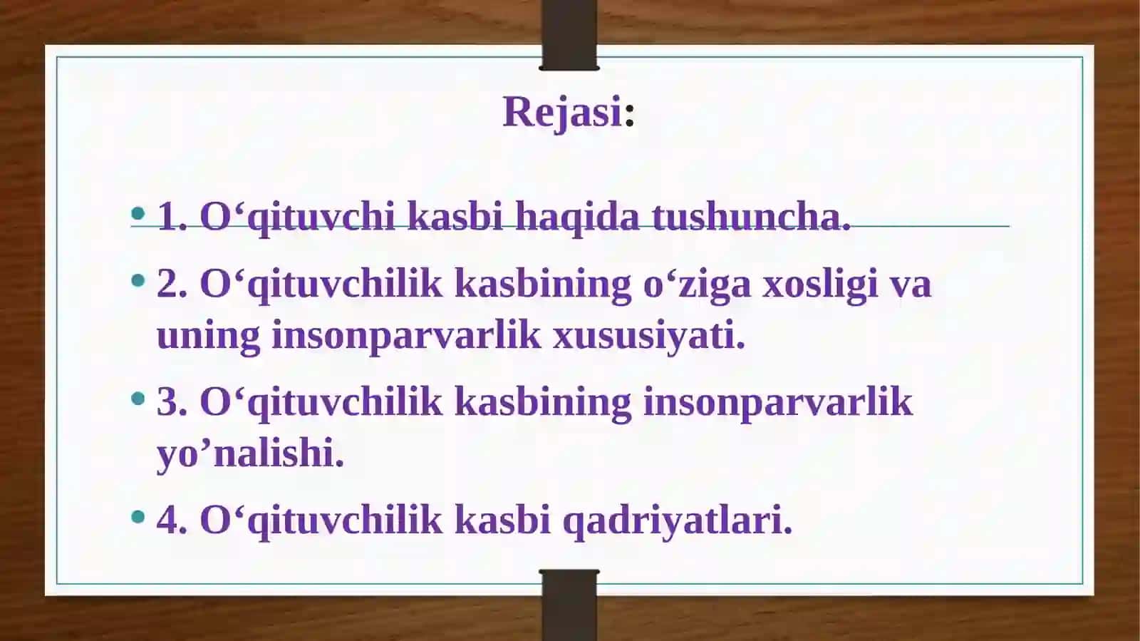 O‘qituvchilik kasbi haqida tushuncha 2