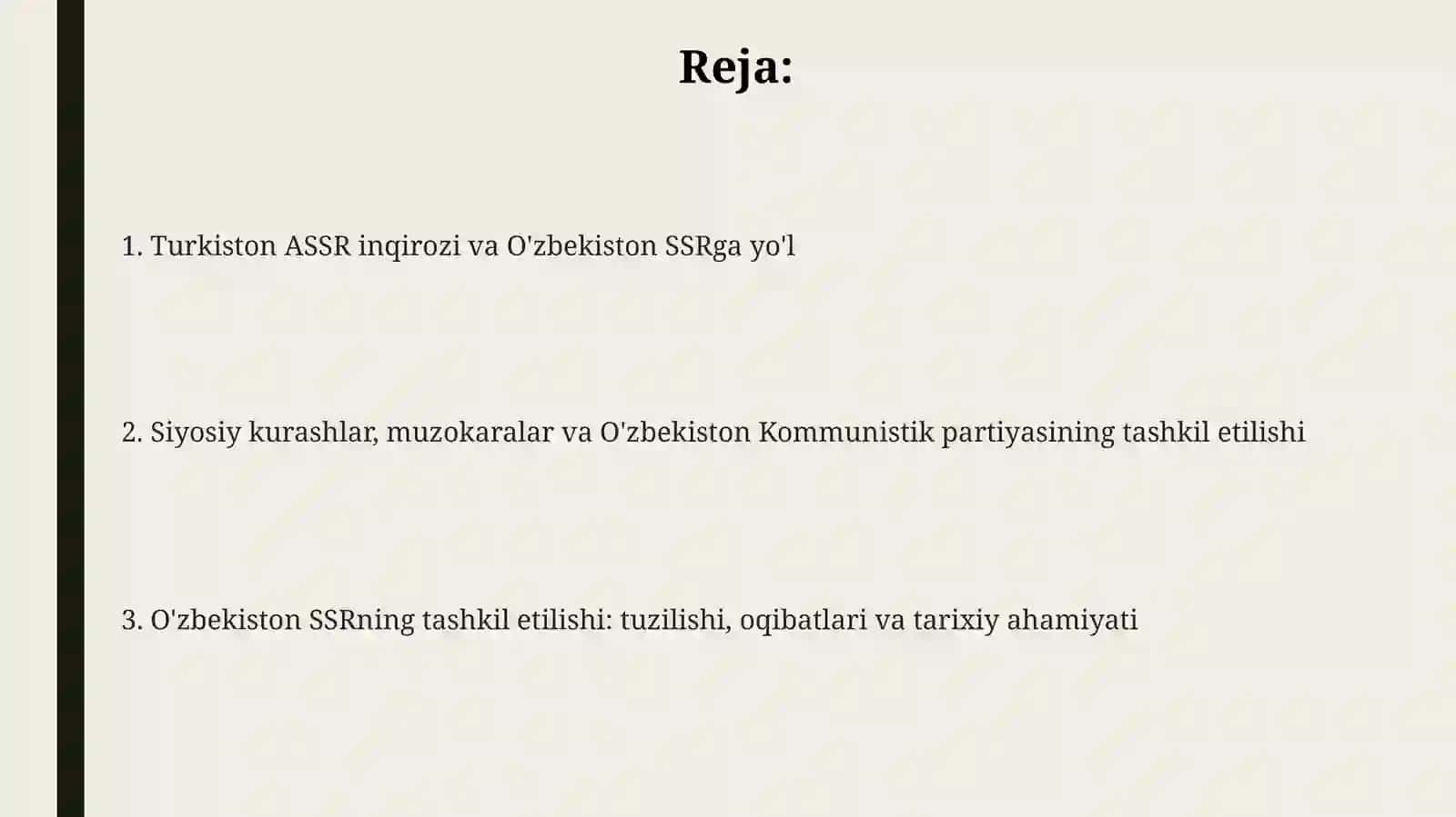 O'zbekiston SSRning tashkil etilishi 2
