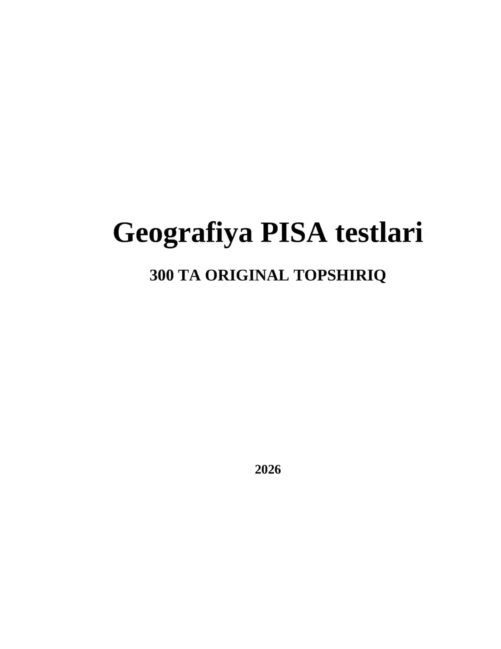 Geografiya PISA Testlari 2