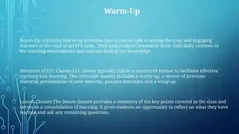 Structure Of Efl Classes 2