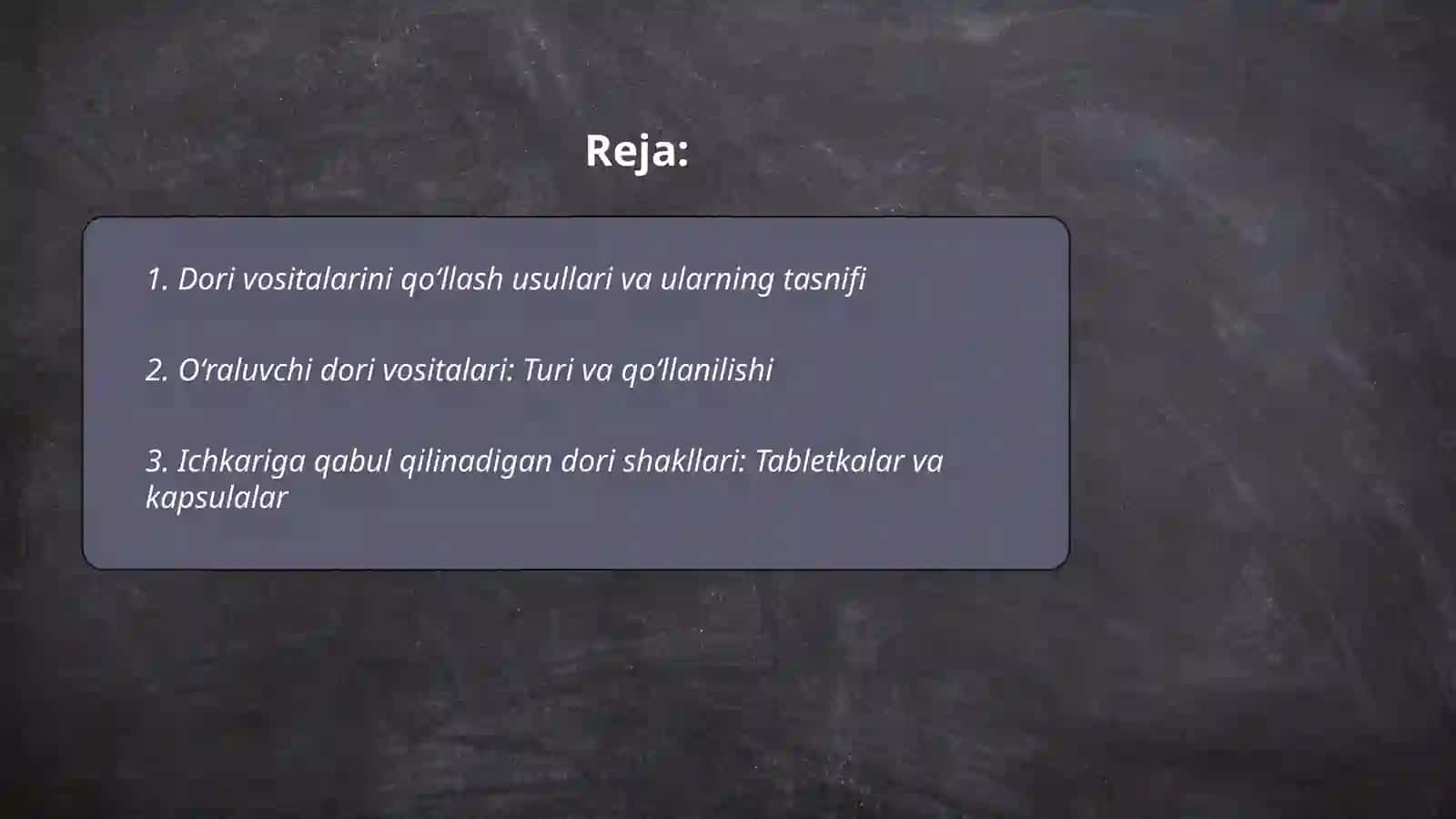 Dori Vositalarini Qo'llash Usullari 2