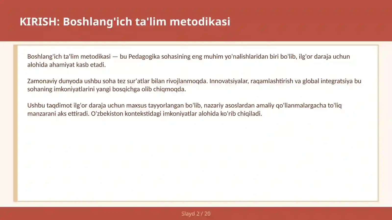 Boshlang'ich ta'lim metodikasi 2