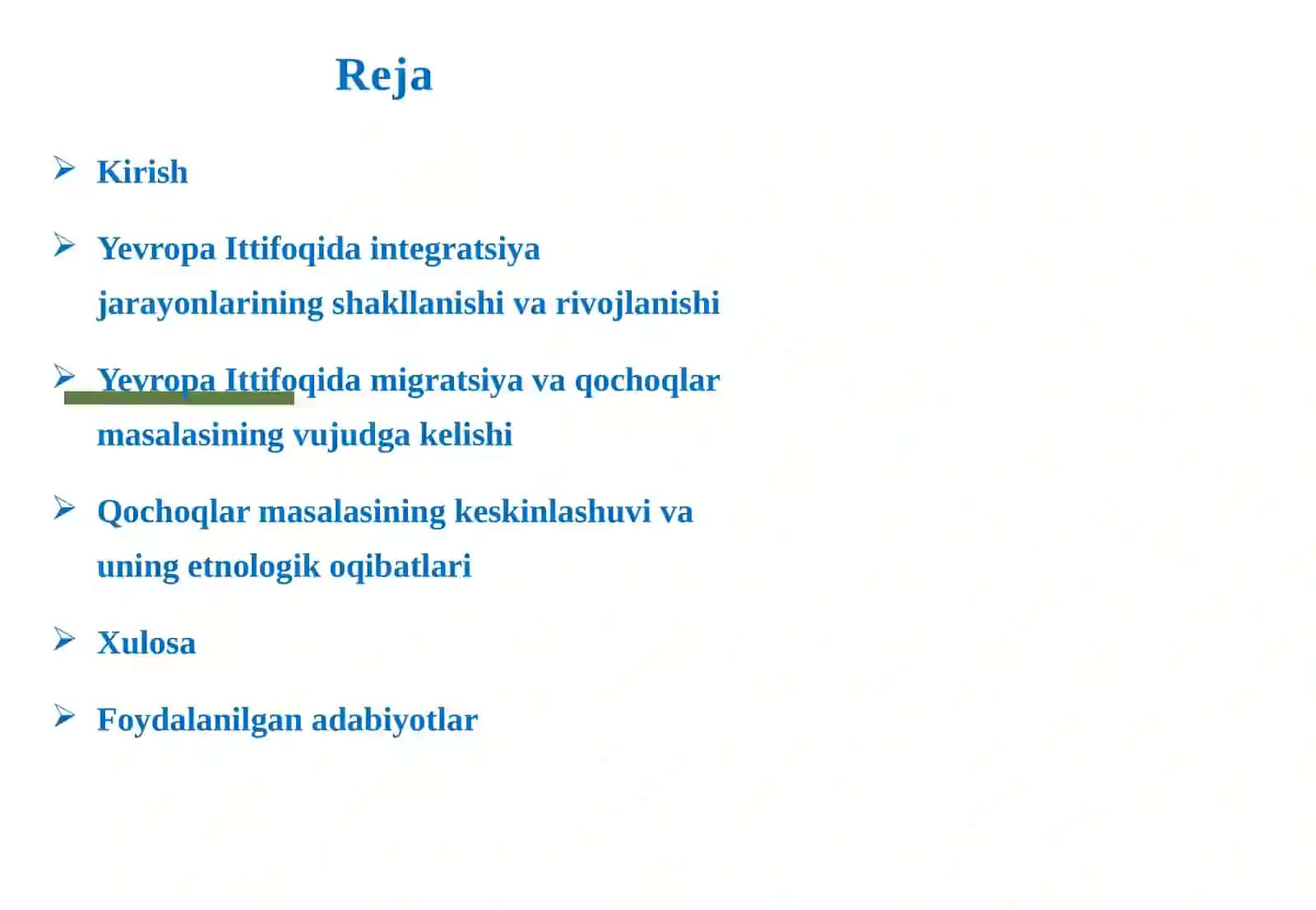 Yevropa Ittifoqidagi integratsiya jarayonlari Qochoqlar masalasining 2