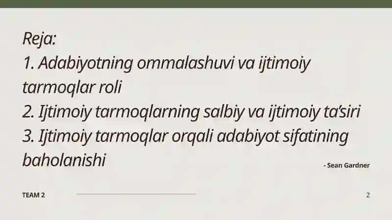 Adabiyotning ommalashuvi va ijtimoiy tarmoqlar 2