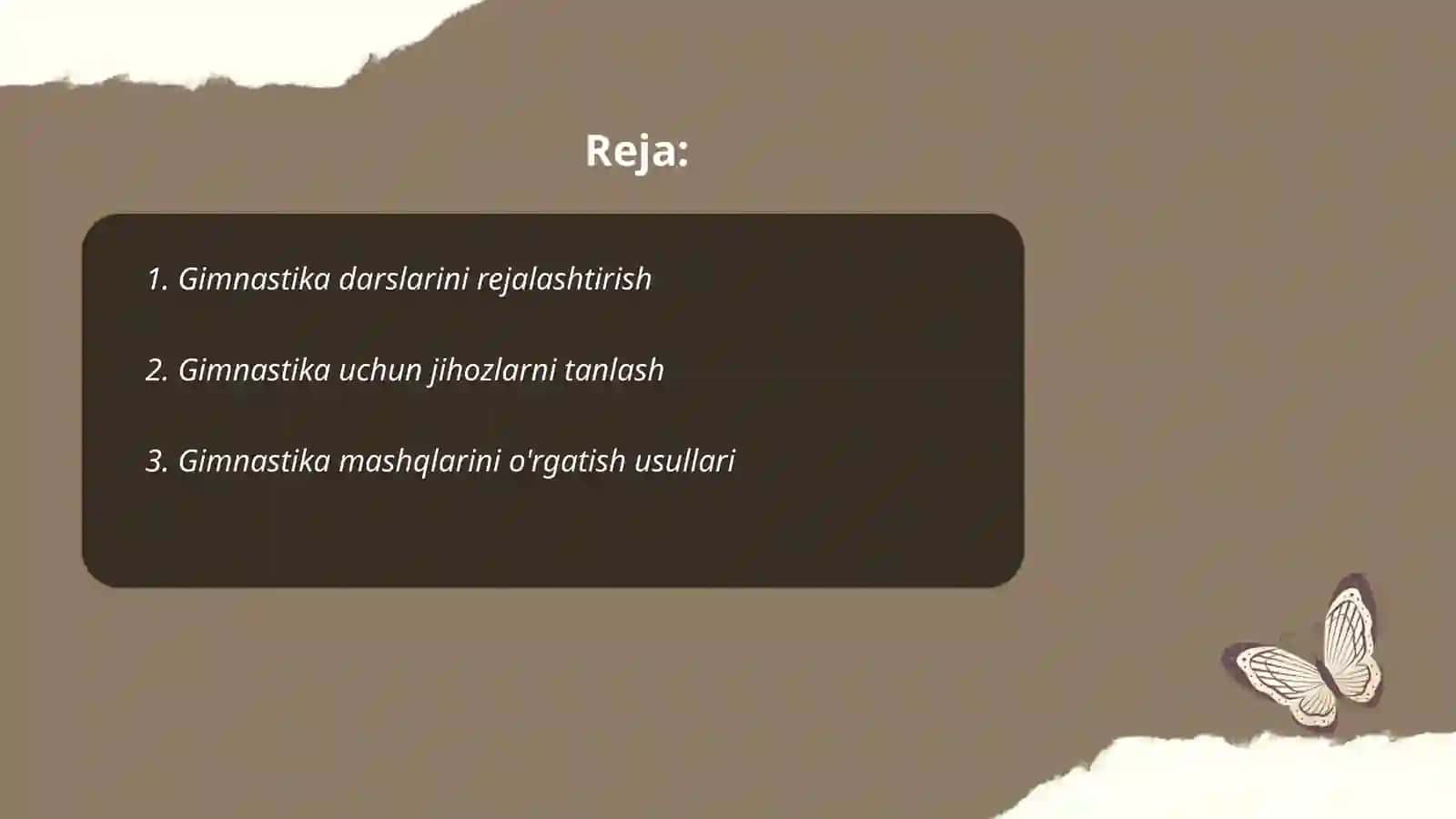 Gimnastika darslarini tashkil qilish va o'tkazish 2
