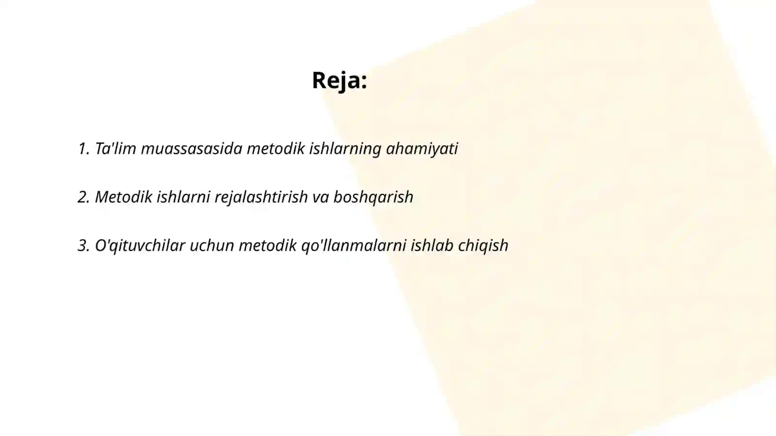 Ta'lim muassasasida metodik ishlarni tashkil etish 2