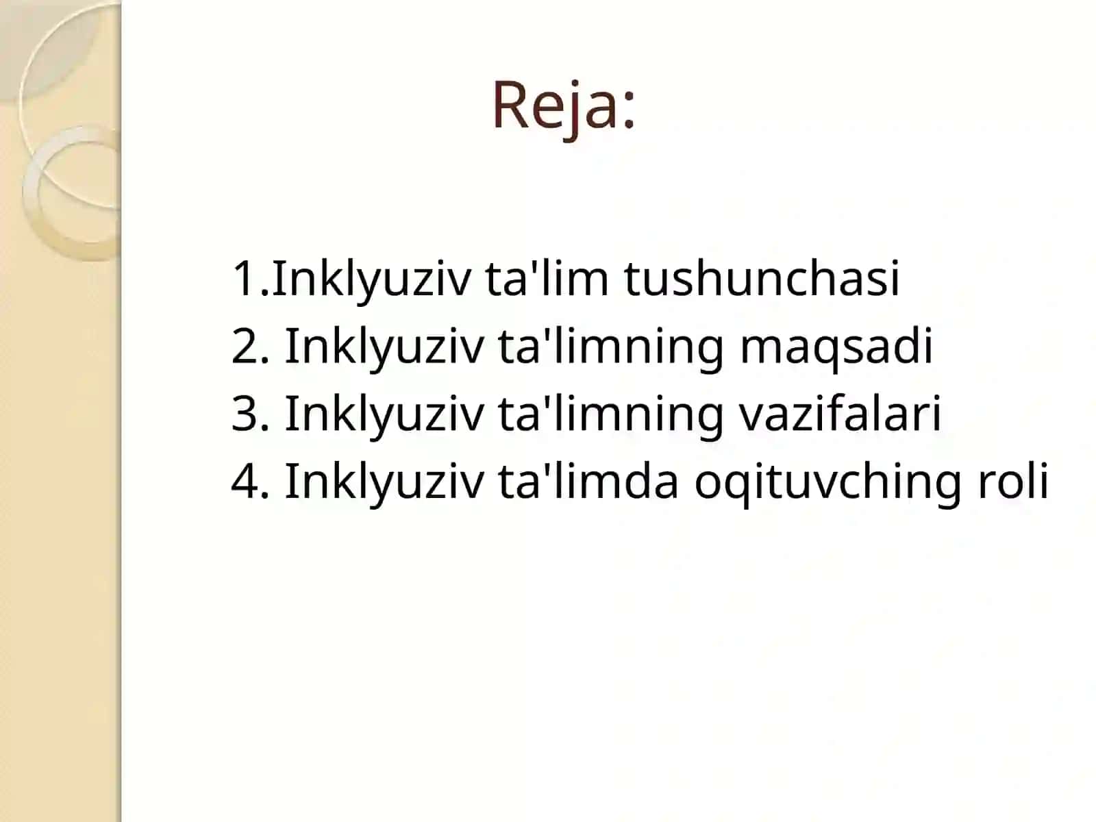 Inklyuziv ta'lim predmeti, maqsadi va vazifalari 2