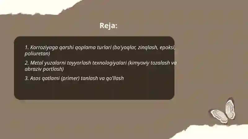 Korroziyaga qarshi qoplamalar qoplash 2