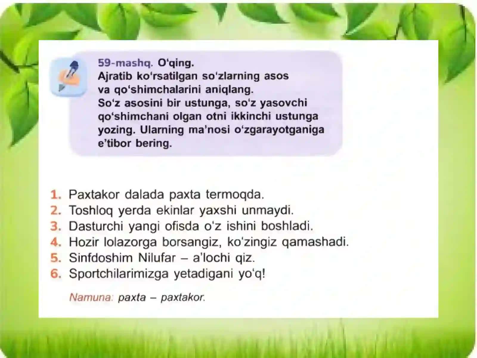 Ot yasovchi qo`shimchalar 2