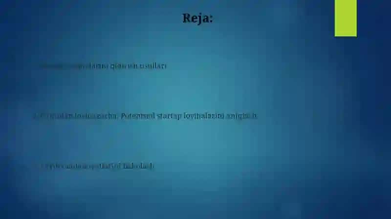 Startap loyihalarni qayerdan topish mumkin? 2