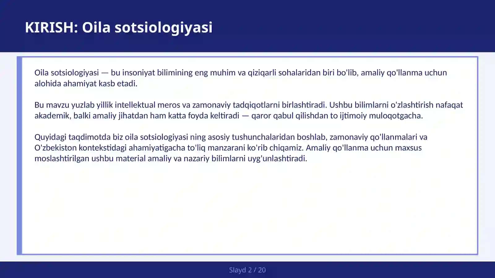 Oilа Sotsiologiyasi 2