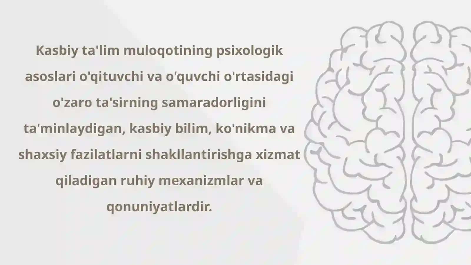 Kasbiy ta'lim muloqotining psixalogik asoslari 2