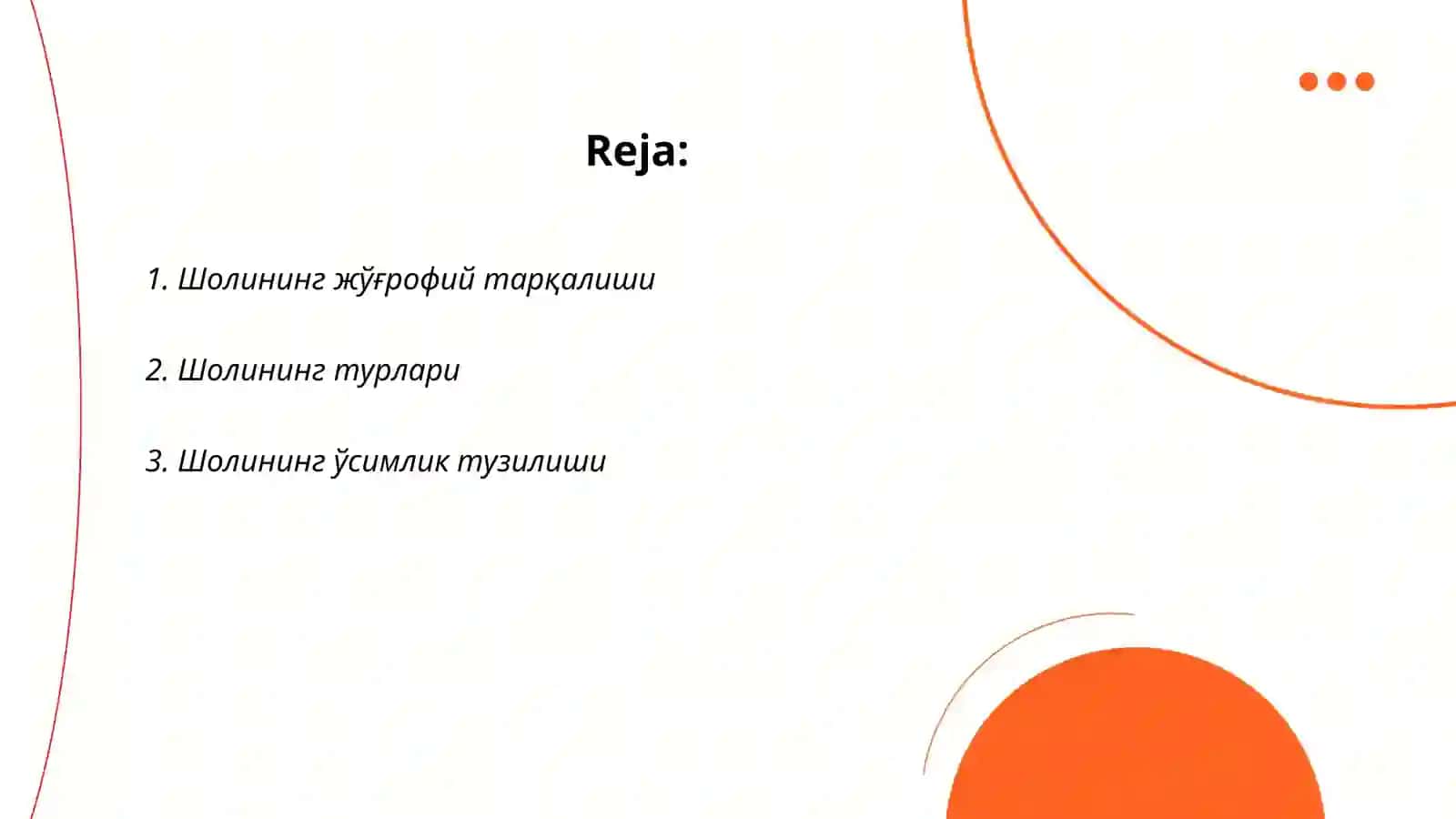 Sholi morfologik xususiyatlari 2