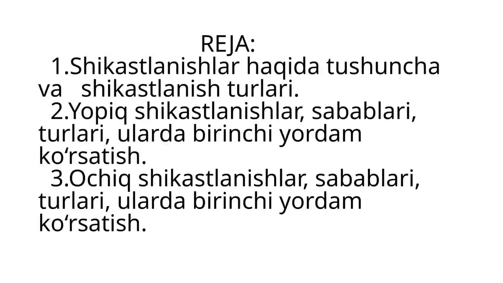 Shikastlanishlarda Birinchi Yordam Ko‘rsatish 2