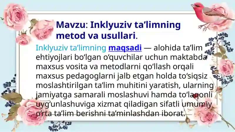 Inklyuziv ta'limning metod va usullari 2