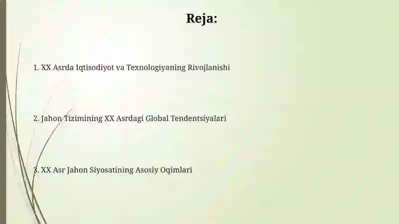 XX jahon tizimidagi global tendensiyalar 2