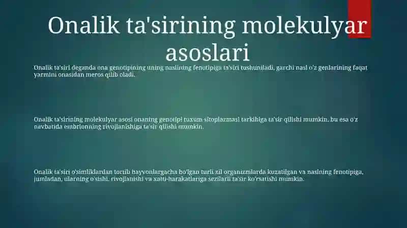 Sitoplazmatik Irsiylanishning Malekulyar Asoslari 2