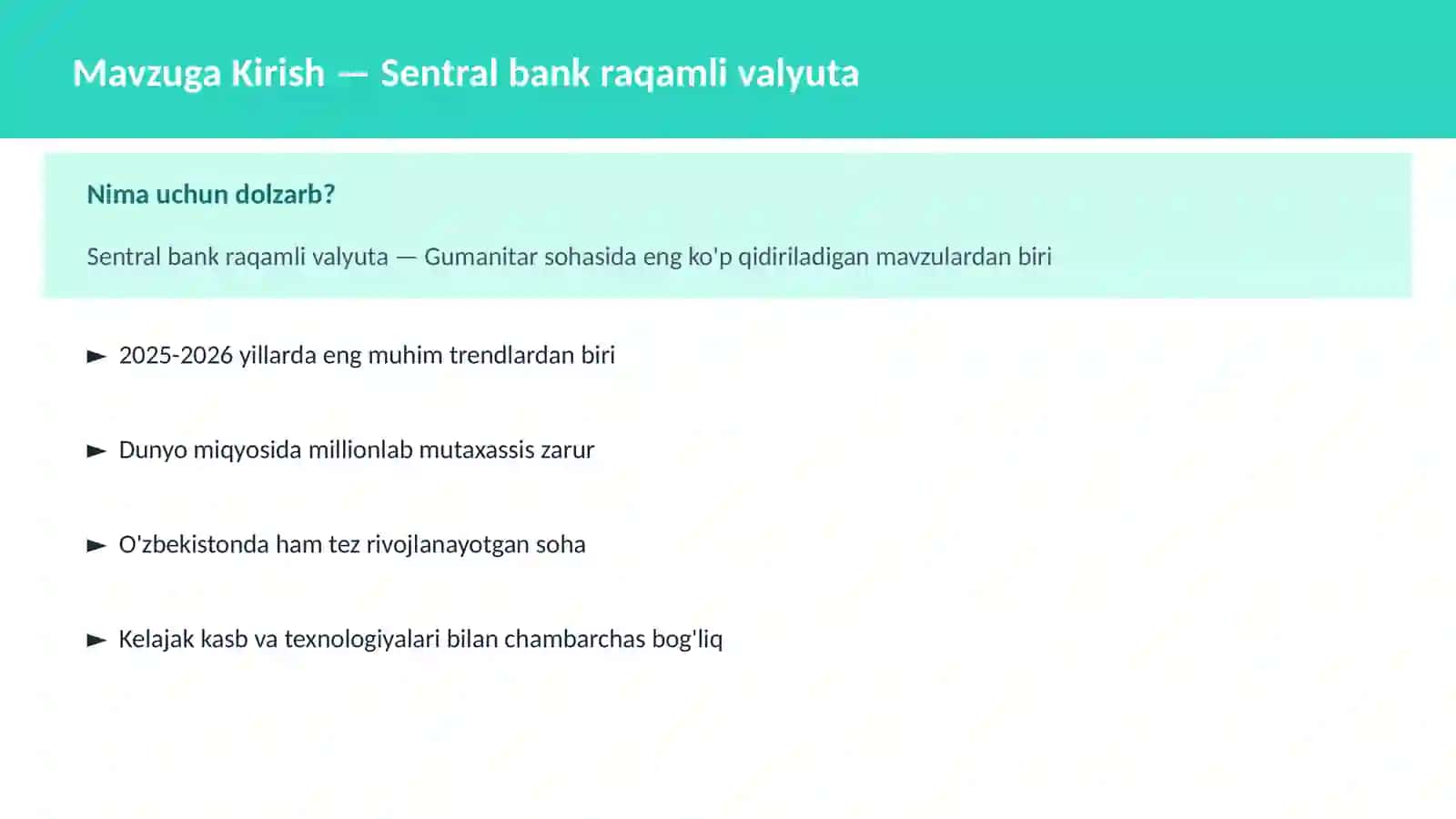 Sentral bank raqamli valyuta 2