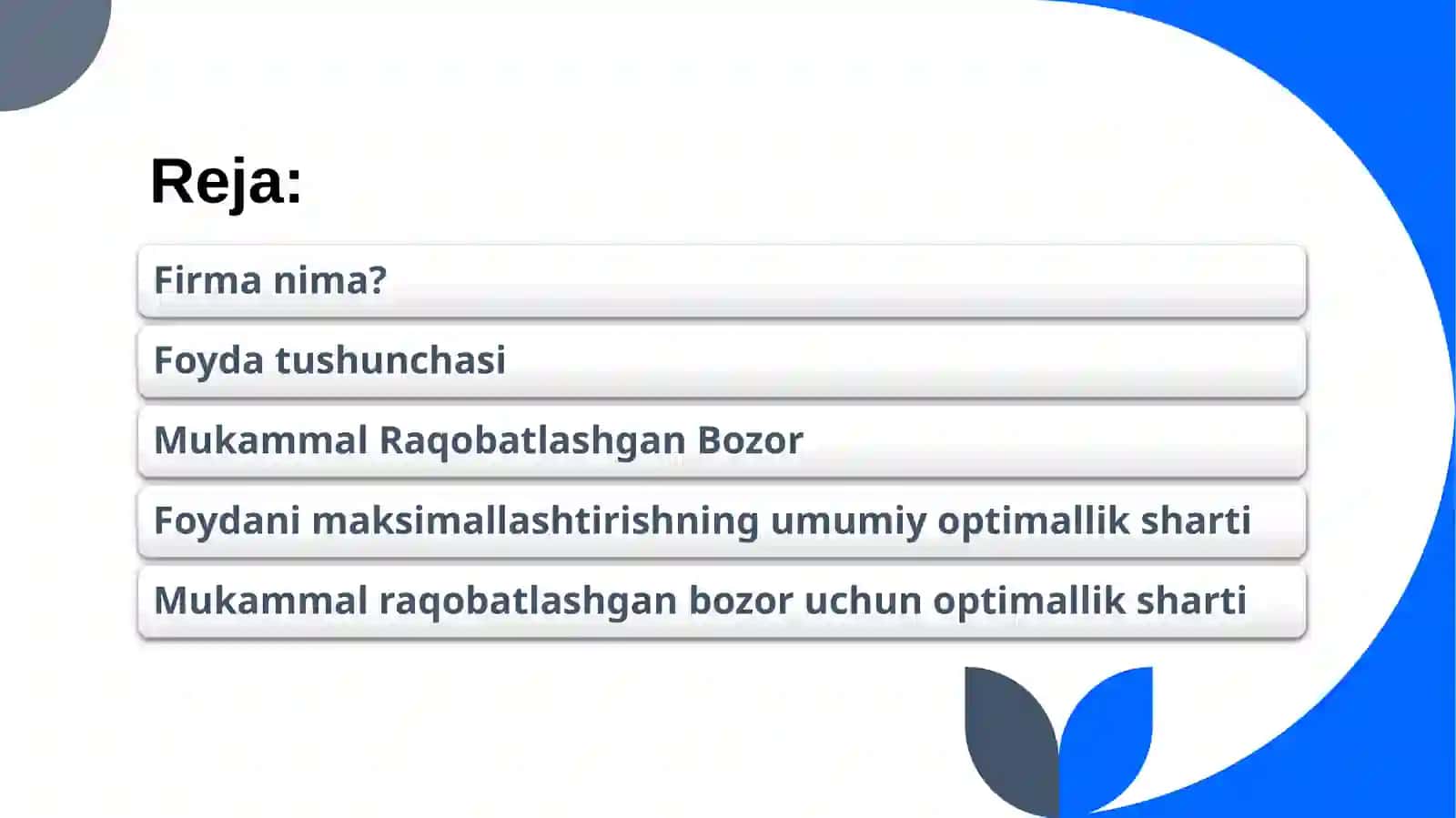 Firma foydasini maksimallashtirish 2