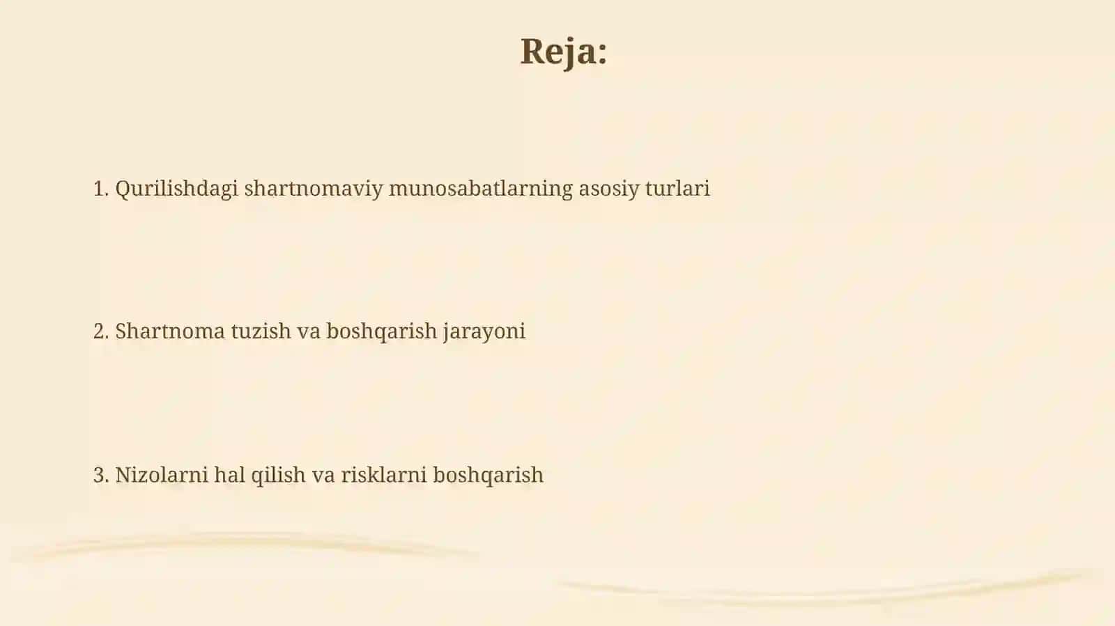 Qurilishda shartnoma munosabatlari 2