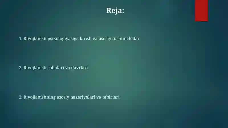 Rivojlanish psixologiyasi 2