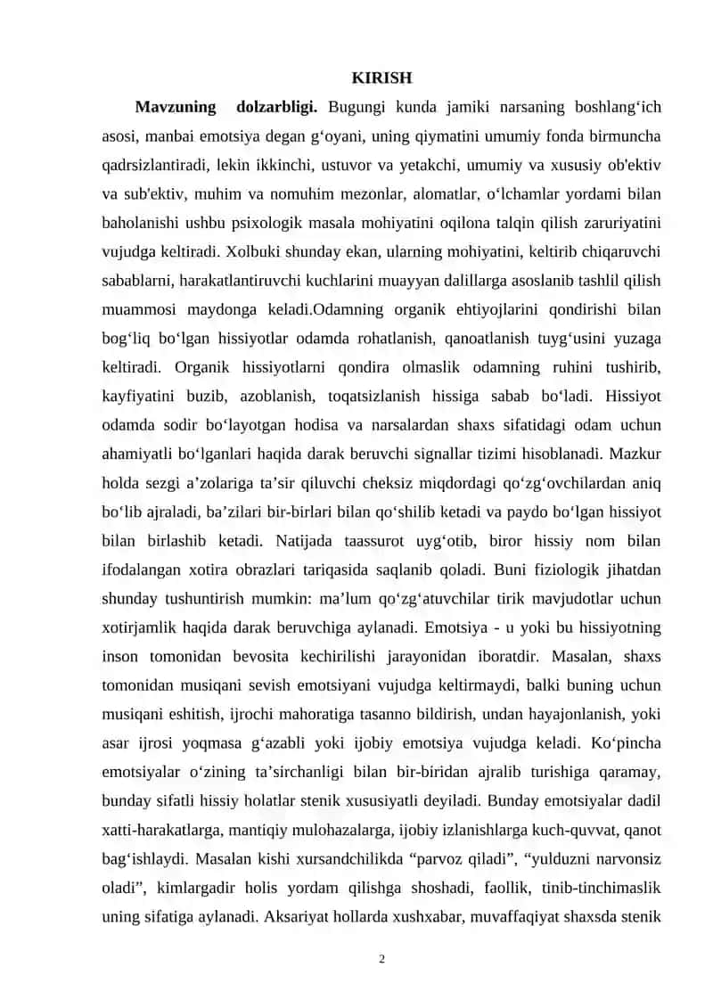 EMOTSIYA VA HISSIYOT 2
