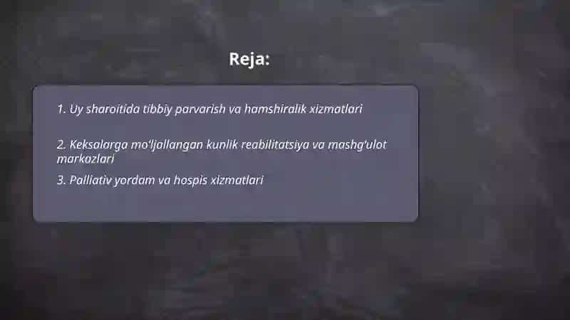 Keksalik va keksalika oid xizmatlar 2