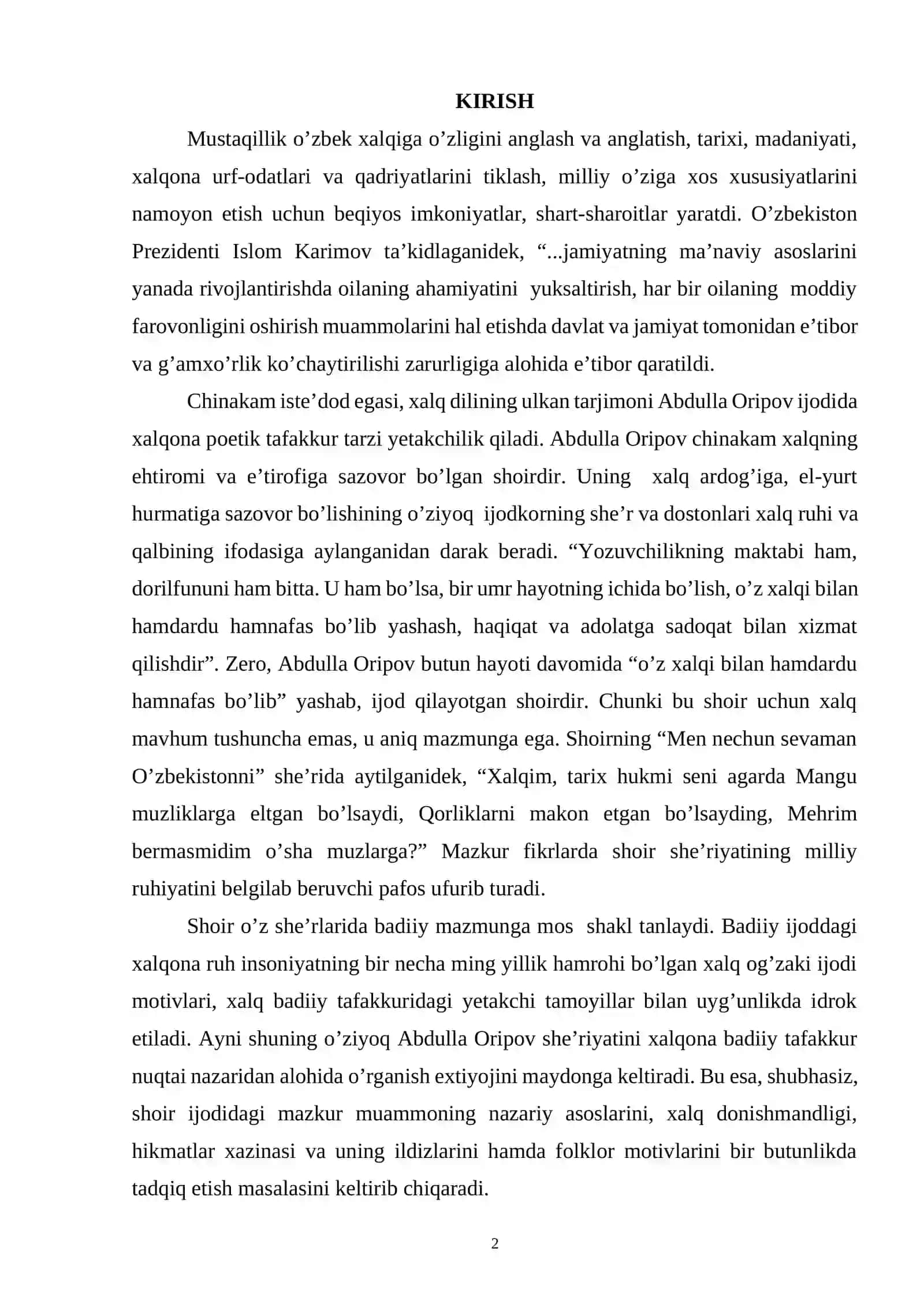 Abdulla Oripov hayoti va ijodi 2