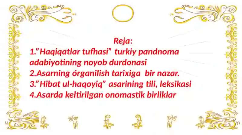 "Hibat ul-haqoyiq" 2