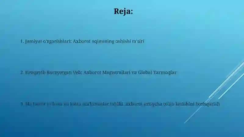 Axborot oqimining kuchayishi Muslima 2