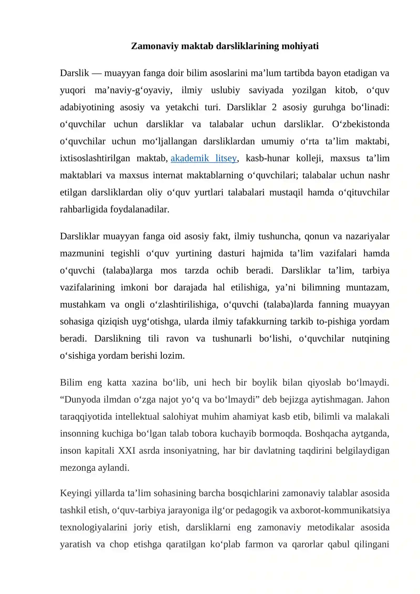 Zamonaviy maktab darsliklariga qo’yiladigan talablar 2