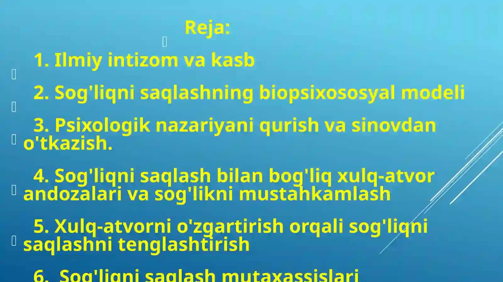 Sog'liqni saqlash psixologiyasi 2